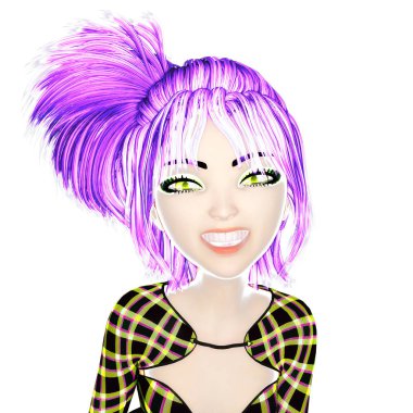 Bir Manga kız dijital 3d çizimi