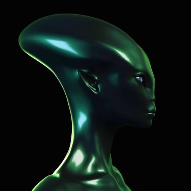 Bir uzaylı dijital 3d çizimi