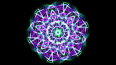 Bir kaleydoskopik Mandala Dijital Canlandırması