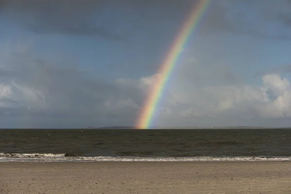 Arcobaleno Sull Isola Della Frisia Settentrionale Amrum Germania — Foto Stock