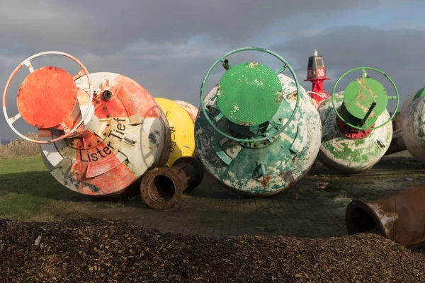 Almanya Kuzey Frisian Adası Amrum Üzerinde Gezinti Işaretleri — Stok fotoğraf
