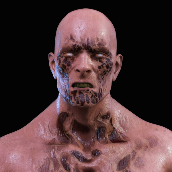 Digital 3D Illustration of a creepy Creature