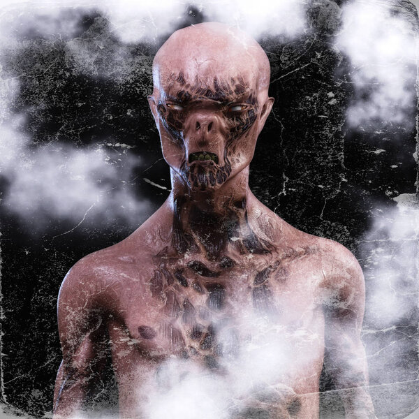 Digital 3D Illustration of a creepy Creature