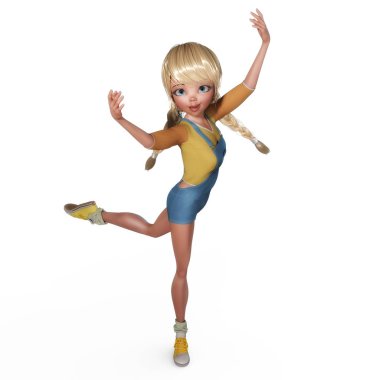 Bir Toon kızın dijital illüstrasyon