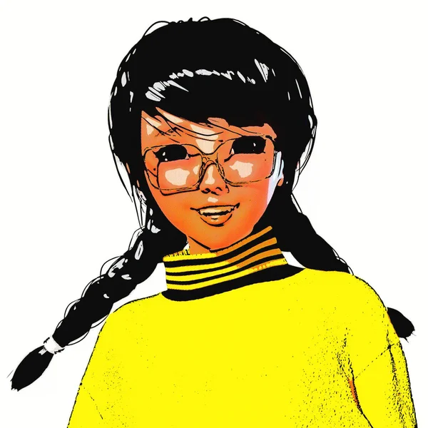 Цифрова 3d ілюстрація Toon дівчина — стокове фото