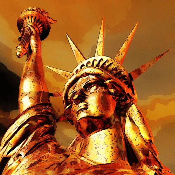 Representación 3D, Ilustración 3D de la Estatua de la Libertad —  Fotos de Stock