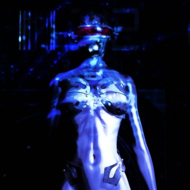 Bir bot dijital 3d çizimi