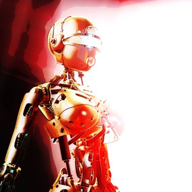 Bir bot dijital 3d çizimi