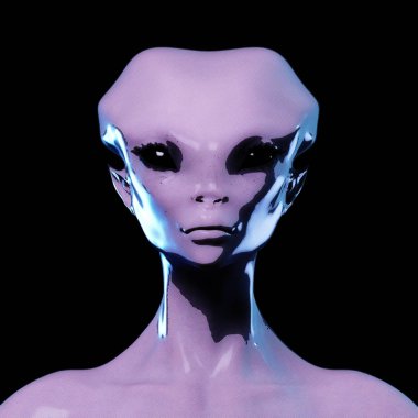 Bir uzaylı dijital 3d çizimi