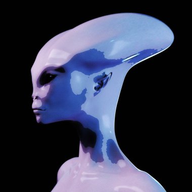 Bir uzaylı dijital 3d çizimi