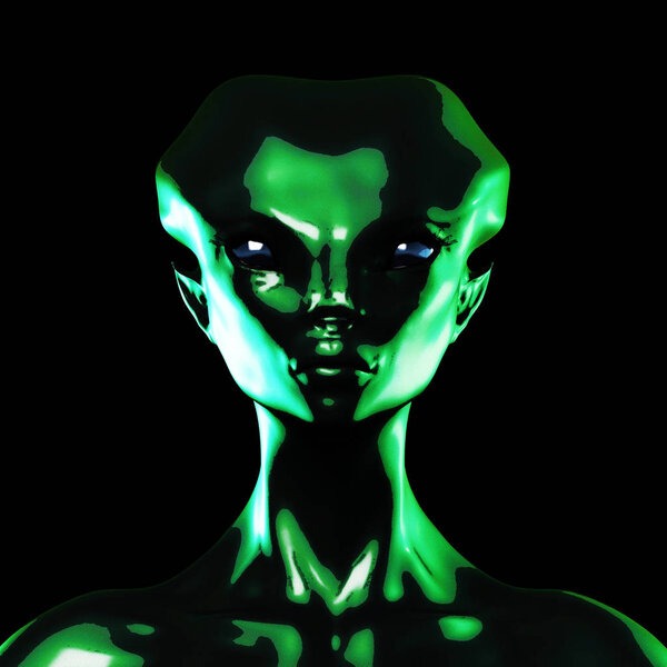Digital 3D Illustration of an Alien