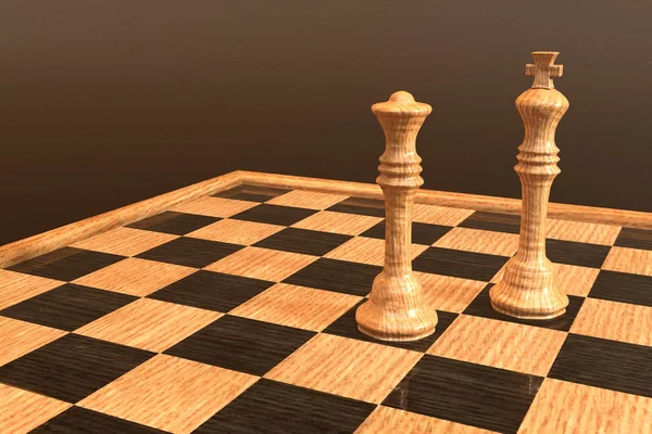 Digital 3D Illustration of a Chess Board — Stock Photo, Image