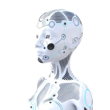 Dijital illüstrasyon kadın bir Cyborg