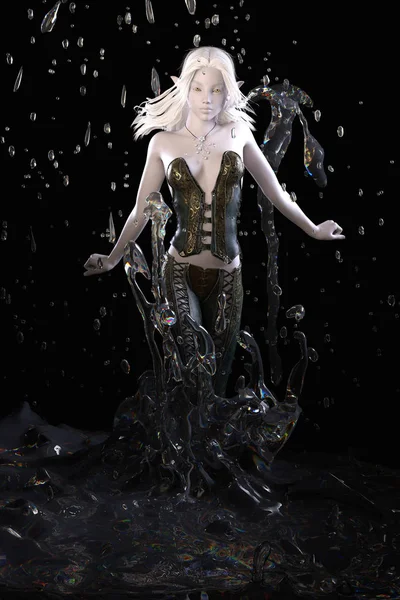 水の妖精のデジタル3Dイラスト — ストック写真