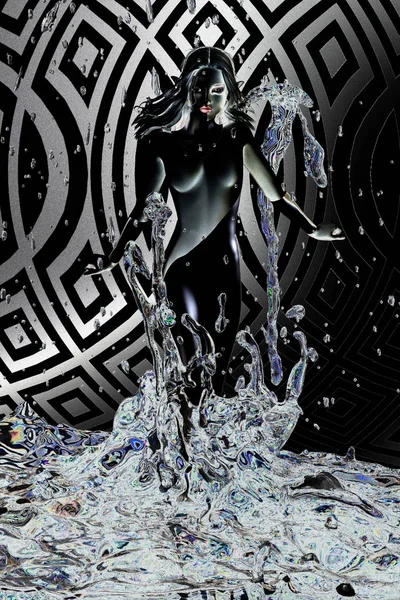 Digital 3D Illustration of a Water Fairy — Stock Photo, Image