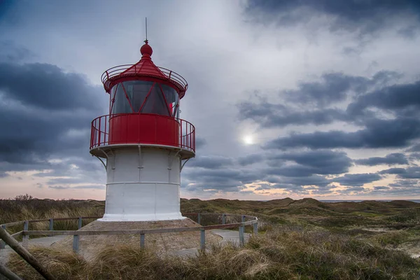 Φάρος στο Βόρειο Frisian Island Amrum στη Γερμανία — Φωτογραφία Αρχείου