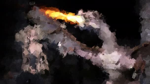 Цифрова Художня Ескізна Анімація Жінки Драконом Основі Самоствореної Ілюстрації — стокове відео