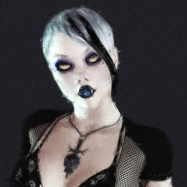 Artistic Illustration Goth Female — Stock Photo, Image