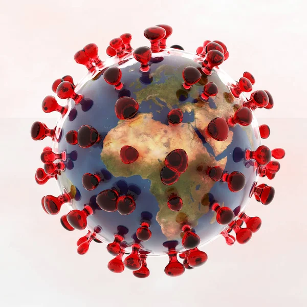 Coronaviru的艺术风格3D插图 — 图库照片