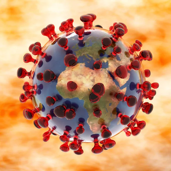 Coronavirus Sars Cov 2的艺术风格3D图像 — 图库照片