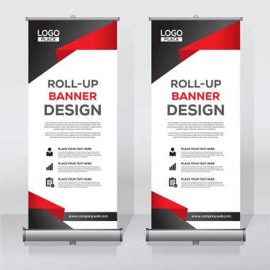 Roll up banner design print template clipart