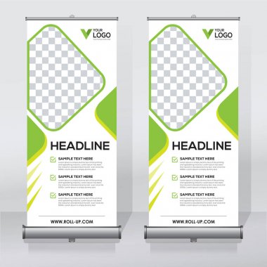 Afiş tasarım şablonu rulo, arka plan, Çek tasarım, modern x-banner, dikdörtgen boyutu..