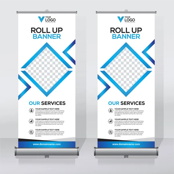 Roll Banner Design Vorlage Abstrakter Hintergrund Pull Design Modernes Banner — Stockvektor