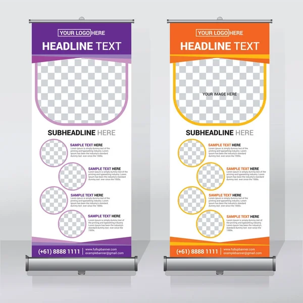 Roll Banner Ontwerpsjabloon Abstract Achtergrond Optrekken Van Design Modern Banner — Stockvector