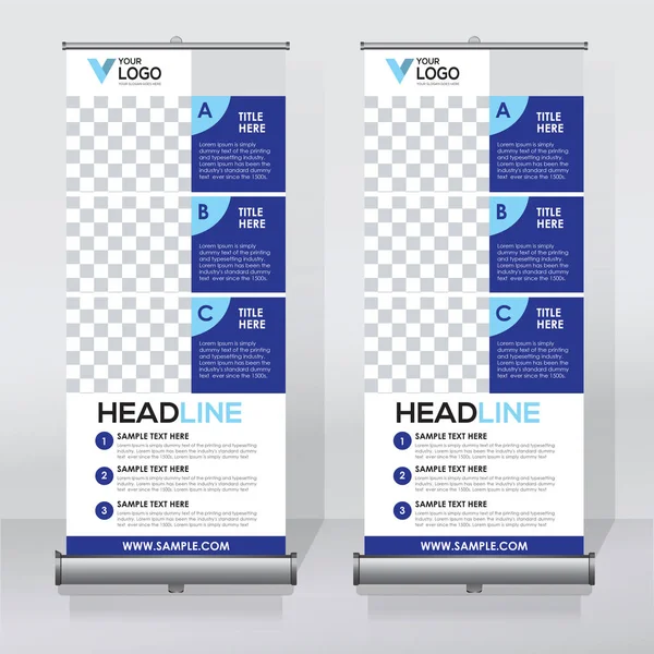 Roll Banner Ontwerpsjabloon Abstract Achtergrond Optrekken Van Design Modern Banner — Stockvector