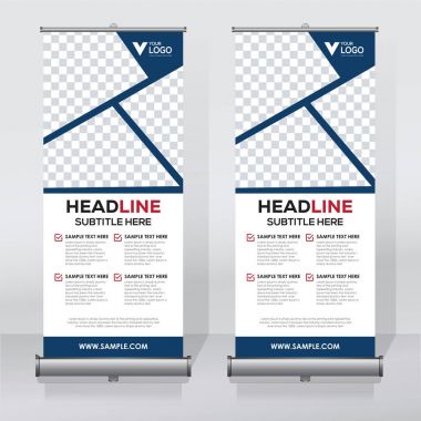 Roll up banner design template, abstract background, pull up design, modern x-banner, rectangle size. clipart