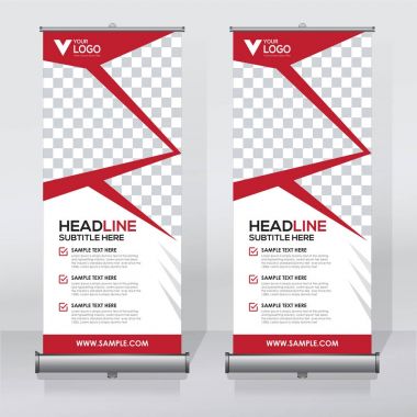 Afiş tasarım şablonu rulo, arka plan, Çek tasarım, modern x-banner, dikdörtgen boyutu..
