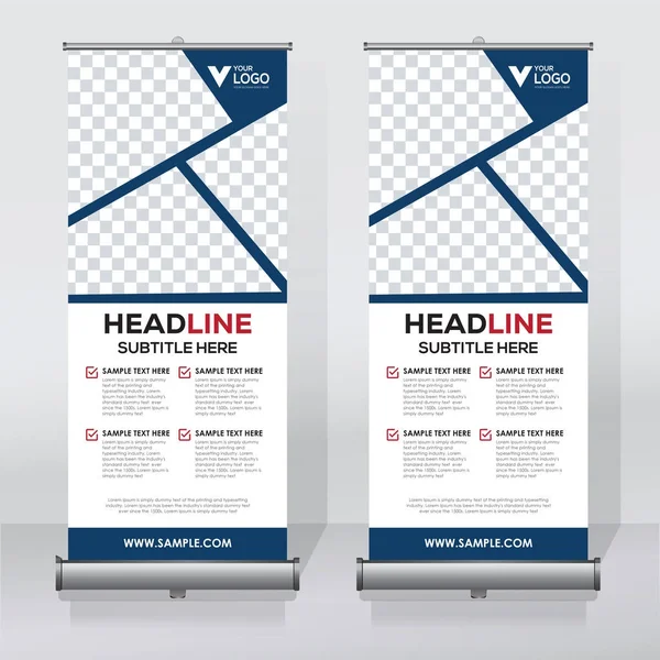 Roll Banner Ontwerpsjabloon Abstract Achtergrond Optrekken Van Design Modern Banner — Stockvector