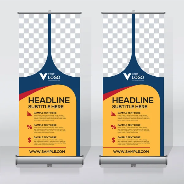 Afiş tasarım şablonu rulo, arka plan, Çek tasarım, modern x-banner, dikdörtgen boyutu..