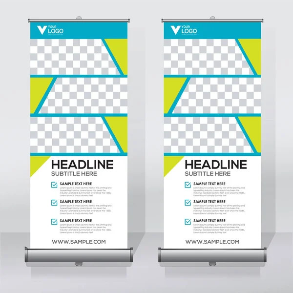 Roll Banner Design Vorlage Abstrakter Hintergrund Pull Design Modernes Banner — Stockvektor