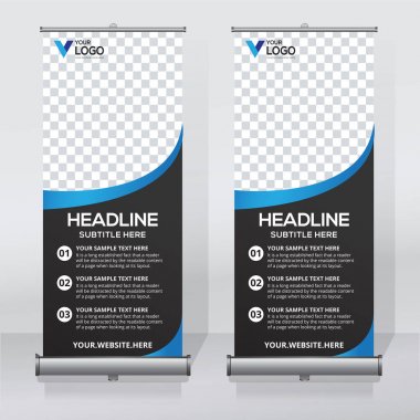 Afiş tasarım şablonu, dikey, arka plan, rulo Çek tasarım, modern x-banner, dikdörtgen boyutu.. 