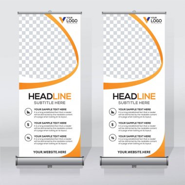 Afiş tasarım şablonu, dikey, arka plan, rulo Çek tasarım, modern x-banner, dikdörtgen boyutu.. 