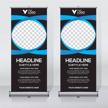 Afiş tasarım şablonu, dikey, arka plan, rulo Çek tasarım, modern x-banner, dikdörtgen boyutu.. 