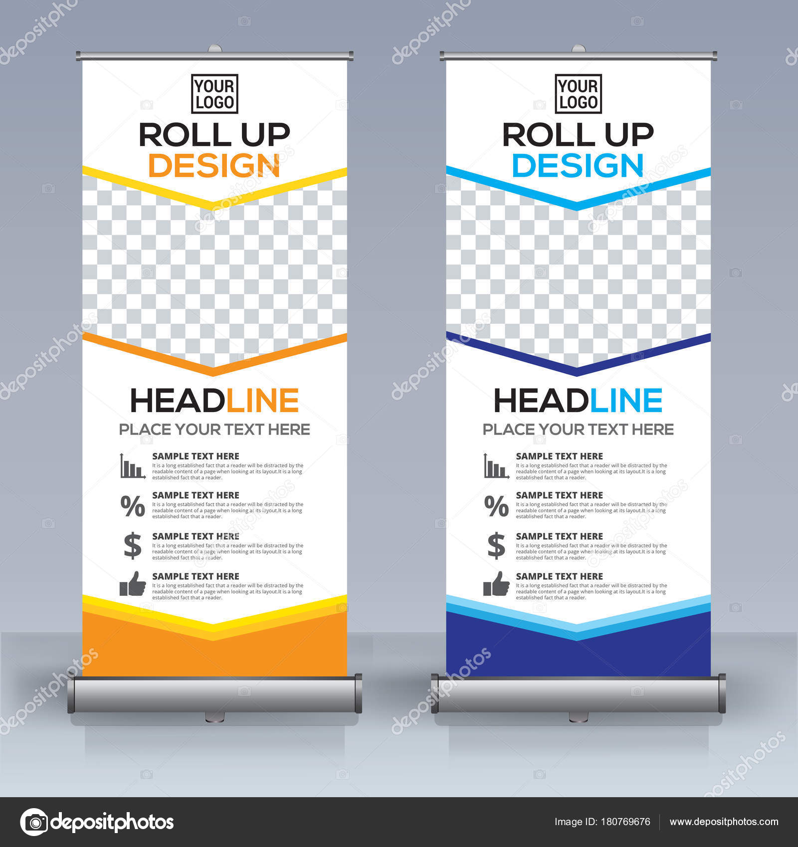 Roll Banner Design Template Vertical Abstract Background Pull Design