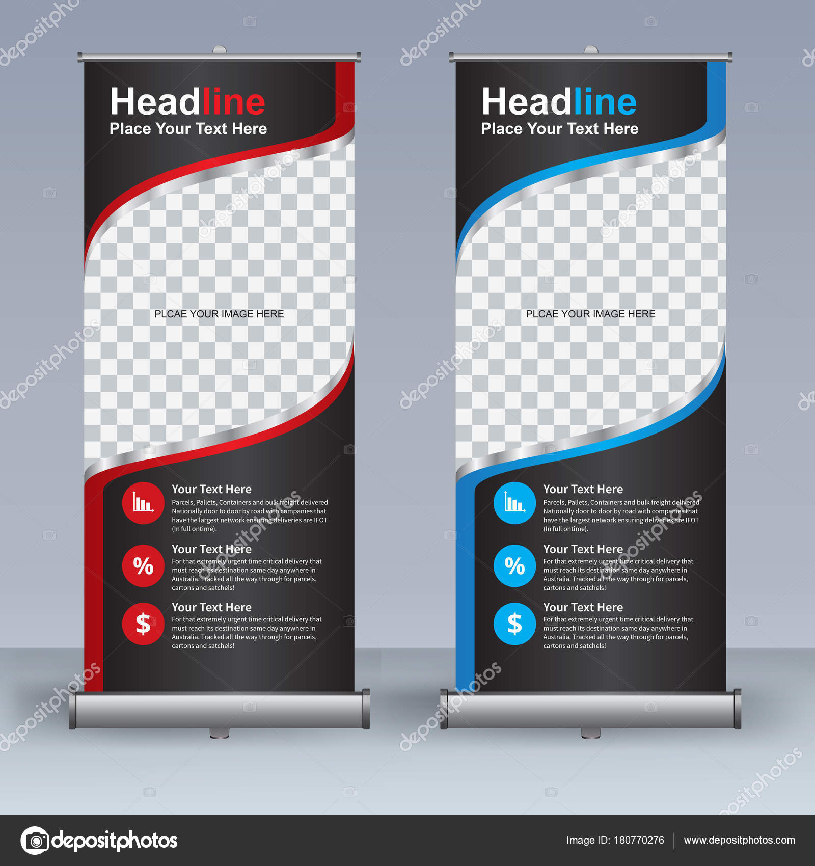 Roll Banner Design Template Vertical Abstract Background Pull Design