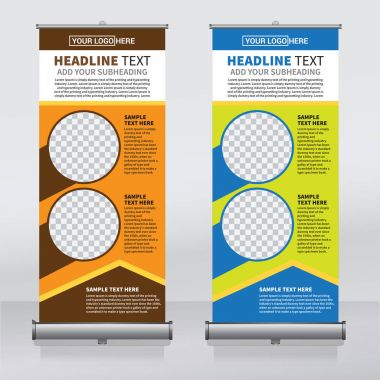 Afiş tasarım şablonu, dikey, arka plan, rulo Çek tasarım, modern x-banner, dikdörtgen boyutu.. 