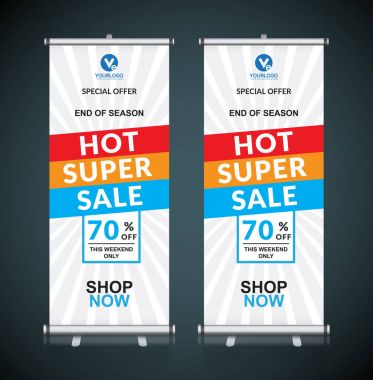 Afiş tasarım şablonu, dikey, arka plan, rulo Çek tasarım, modern x-banner, dikdörtgen boyutu.. 