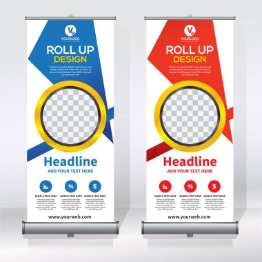 Afiş tasarım şablonu, dikey, arka plan, rulo Çek tasarım, modern x-banner, dikdörtgen boyutu.. 