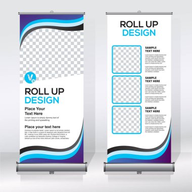 Roll up Banner, banner, x banner, modern dikey yeni vektör tasarım şablonu çek