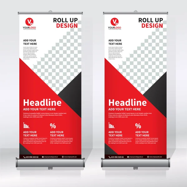 Roll Modelo Design Banner Vertical Fundo Abstrato Pull Design Banner — Vetor de Stock