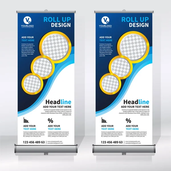 Roll Banner Pull Banner Banner Moderno Vertical Nueva Plantilla Diseño — Archivo Imágenes Vectoriales