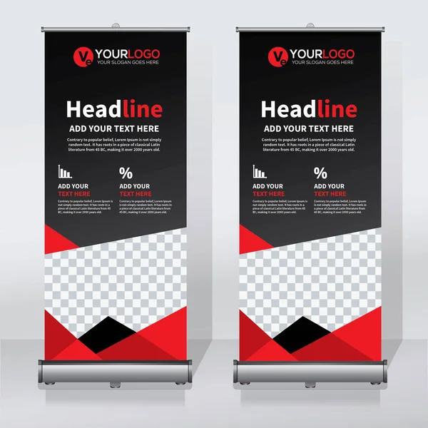 Roll up Banner, banner, x banner, modern dikey yeni vektör tasarım şablonu çek
