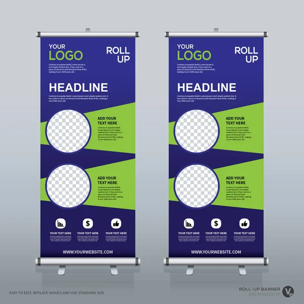 Roll Banner Pull Banner Banner Modern Vertical New Vector Design Stock