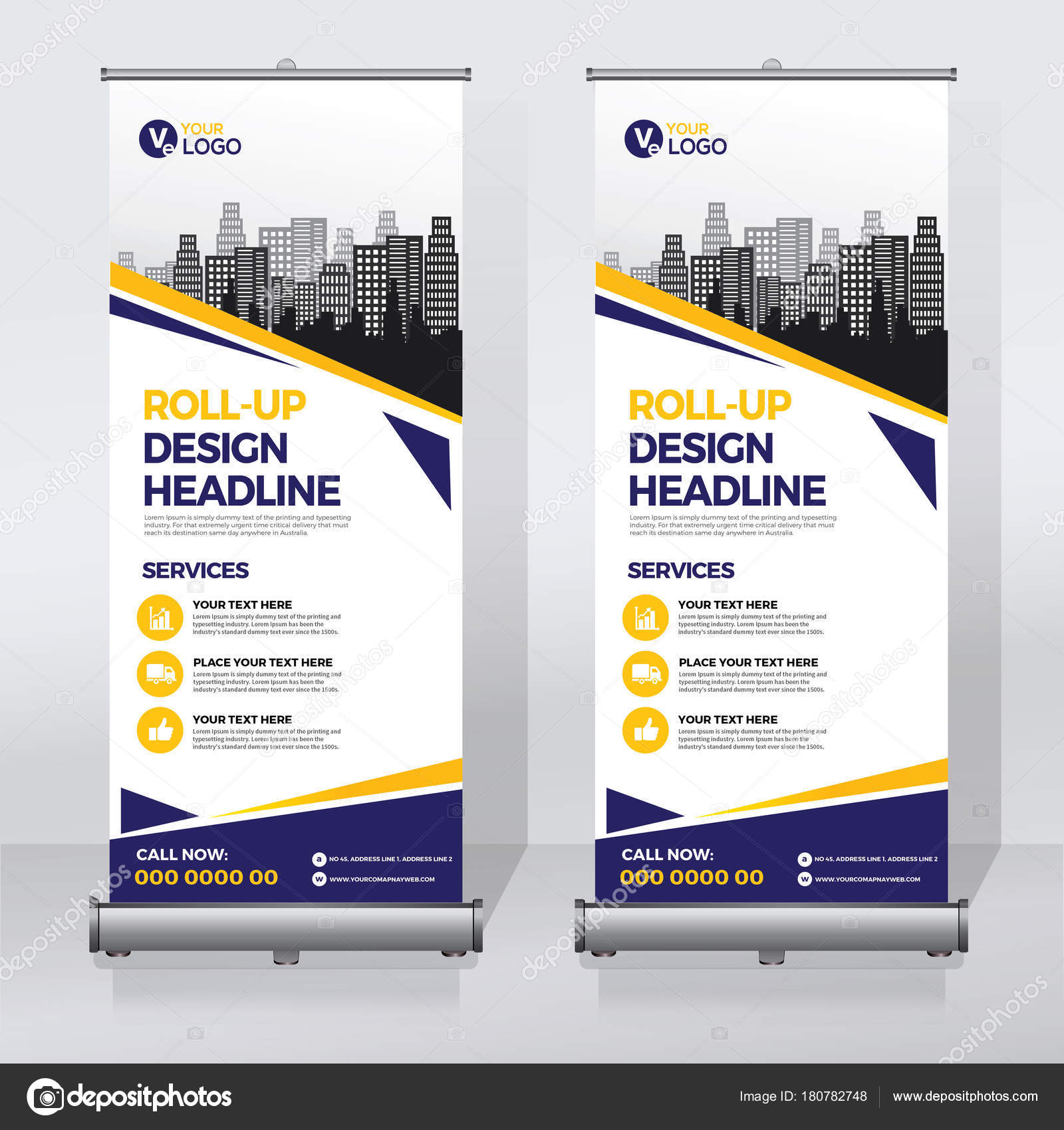 Roll Banner Pull Banner Banner Modelo Design Vetor Novo Vertical imagem