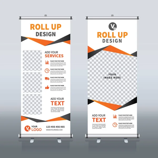 Roll Banner Pull Banner Banner Moderno Vertical Nueva Plantilla Diseño — Archivo Imágenes Vectoriales