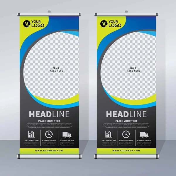 Roll Banner Pull Banner Banner Moderno Vertical Nueva Plantilla Diseño — Archivo Imágenes Vectoriales